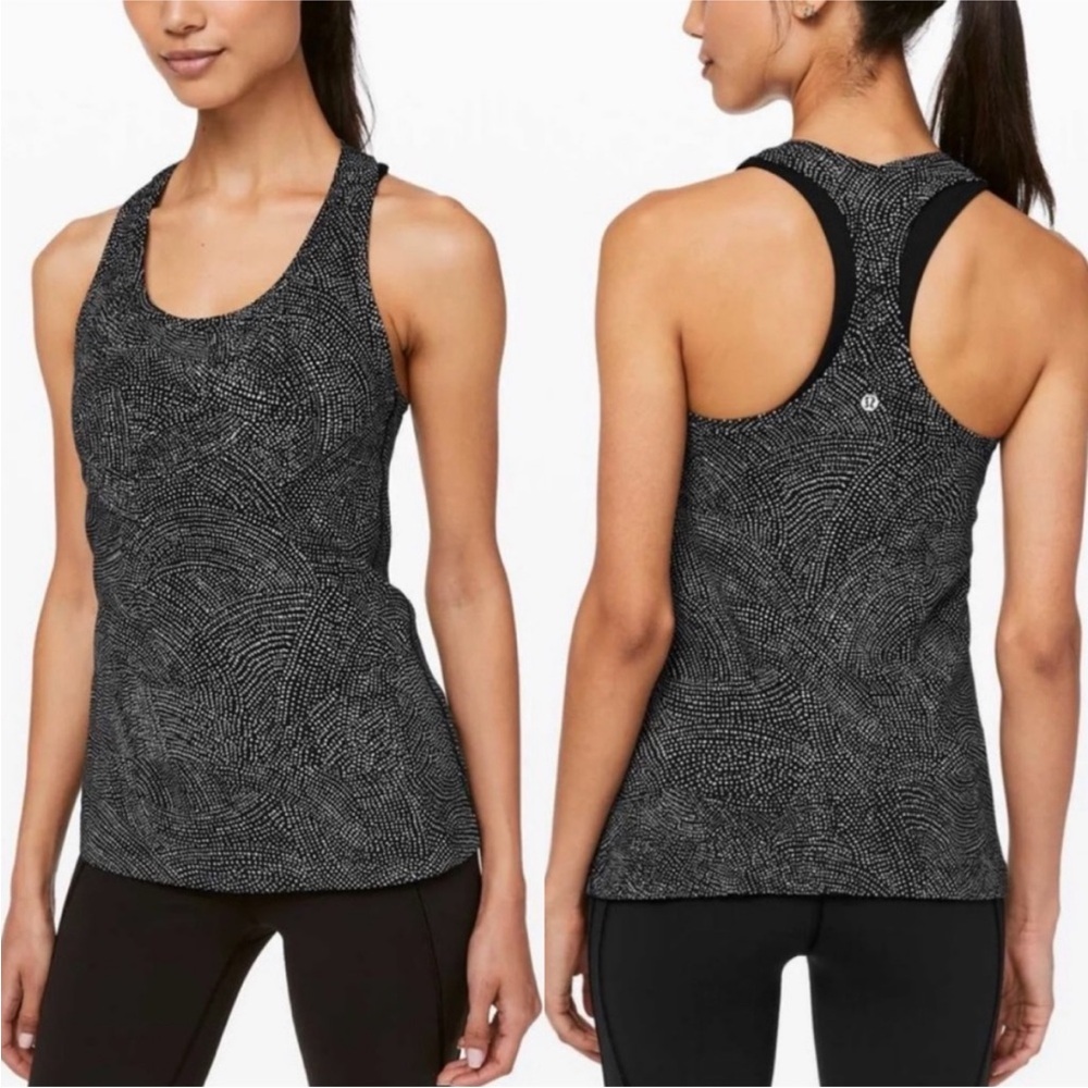 Lululemon Black Patterned Tank Top 6